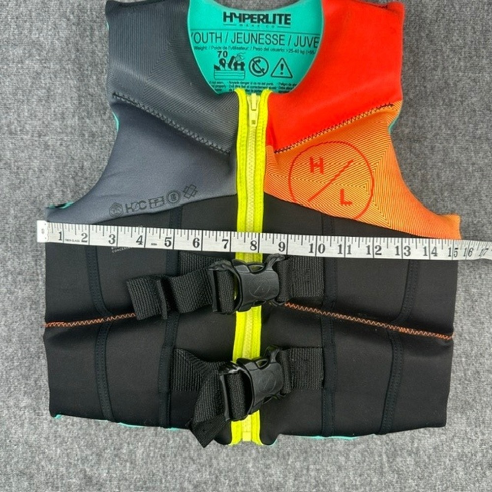 Hyperlite Youth Life Vest USCG Approved Multi-Color Biolite Jacket 55-88lb 3237 - Picture 6 of 7